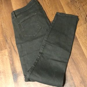 Paige skinnies olive green